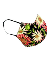 Load image into Gallery viewer, Flowery Pattern on Black Background
