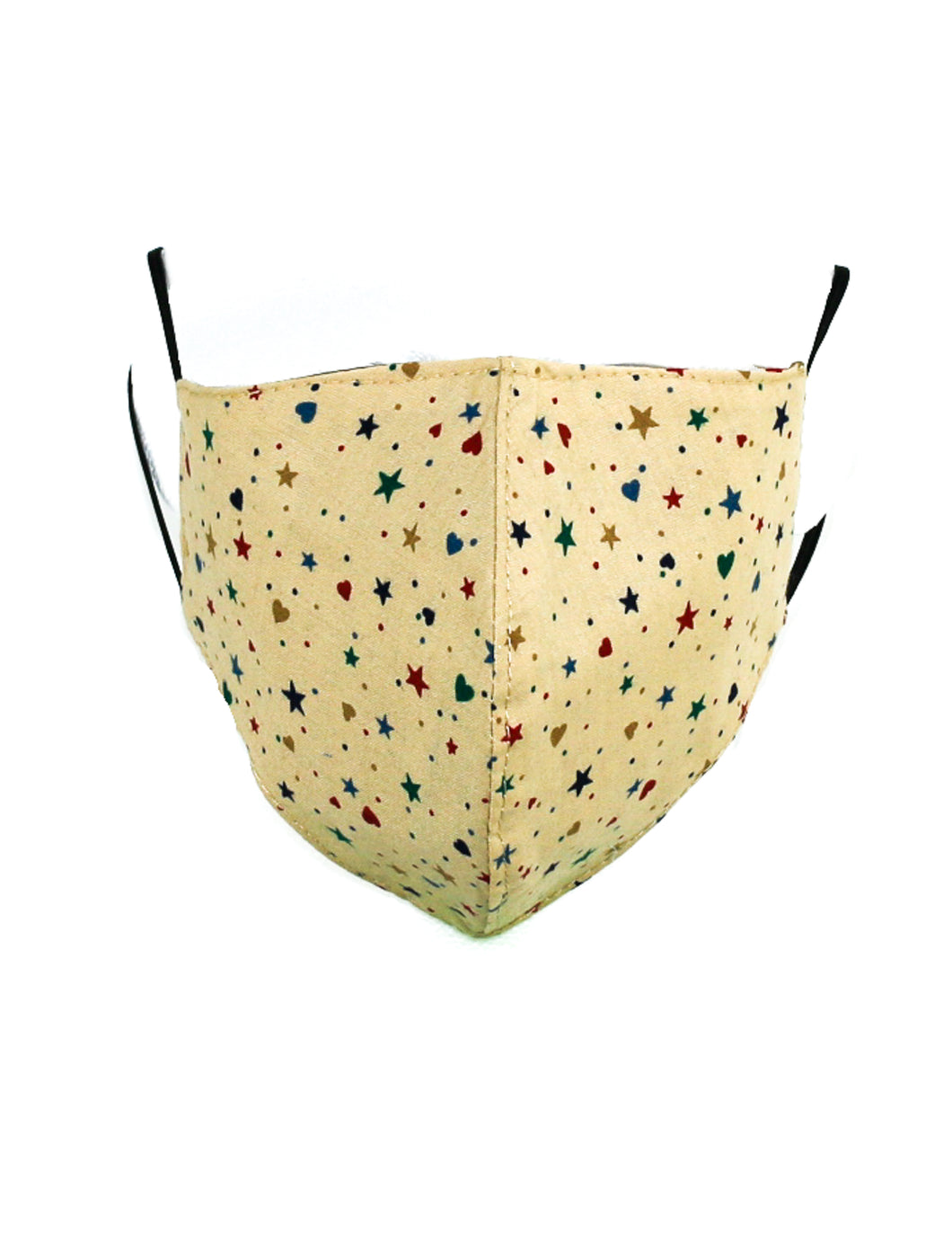 Small Stars and Hearts on Beige Background