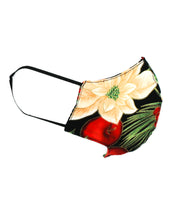 Load image into Gallery viewer, White and Red Flowers on Black Background
