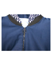 Load image into Gallery viewer, Blue and Yellow Swirls on Navy Blue Background
