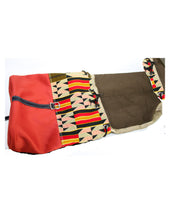 Load image into Gallery viewer, Orange with rectangular square patterns in Red and Grey
