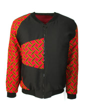 Load image into Gallery viewer, Black Rectangular Designs on Red and Black Backgrounds
