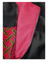 Load image into Gallery viewer, Black Rectangular Designs on Red and Black Backgrounds
