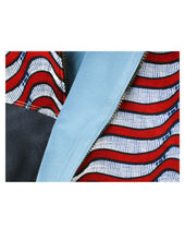 Load image into Gallery viewer, Wavy Grey and Red Alternating Stripes
