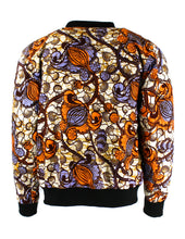 Load image into Gallery viewer, Orange and Purple Flowery Pattern on Light Beige Background
