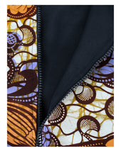 Load image into Gallery viewer, Orange and Purple Flowery Pattern on Light Beige Background

