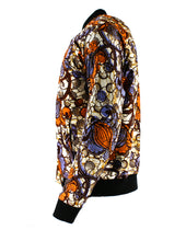 Load image into Gallery viewer, Orange and Purple Flowery Pattern on Light Beige Background
