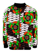 Load image into Gallery viewer, Floral Orange and Green on White Speckled Background
