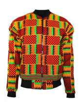 Load image into Gallery viewer, Rectangular Cross Hatching of Orange and Red with Green Highlights
