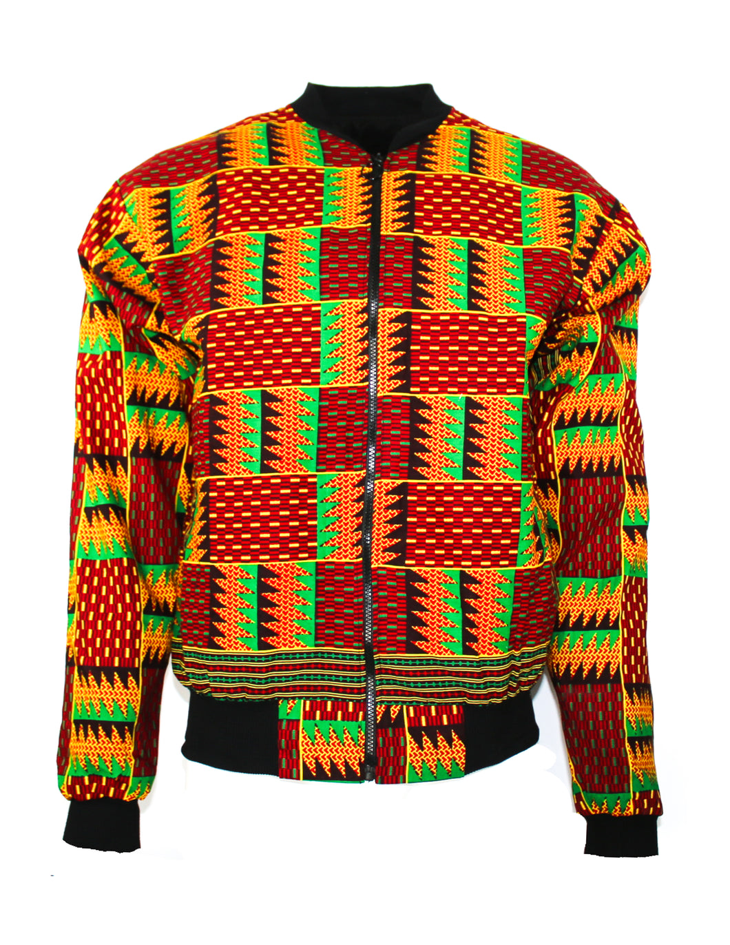 Rectangular Cross Hatching of Orange and Red with Green Highlights