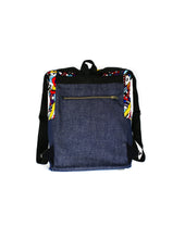 Load image into Gallery viewer, Vibrantly Colored Kitenge Patterned Top with Denim Base
