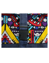 Load image into Gallery viewer, Vibrantly Colored Kitenge Patterned Top with Denim Base
