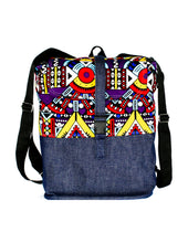 Load image into Gallery viewer, Vibrantly Colored Kitenge Patterned Top with Denim Base
