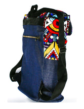 Load image into Gallery viewer, Vibrantly Colored Kitenge Patterned Top with Denim Base
