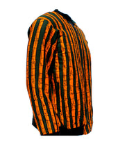 Load image into Gallery viewer, Orange Bamboo on Green Striped Background
