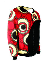 Load image into Gallery viewer, Vibrant Yellow Circles on Red with Black Accents
